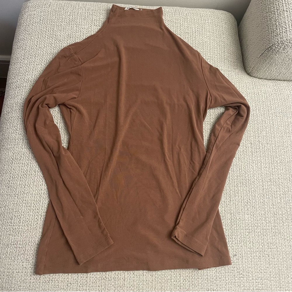 Brown turtleneck top